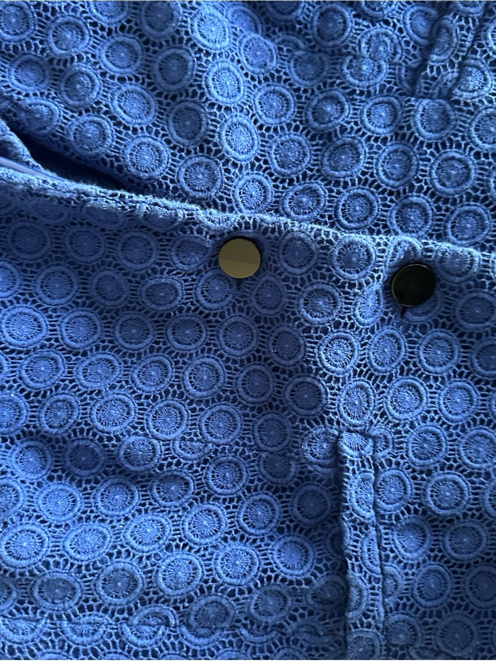 Blue Textured Circlet-Pattern Blazer - Picture 9 of 9